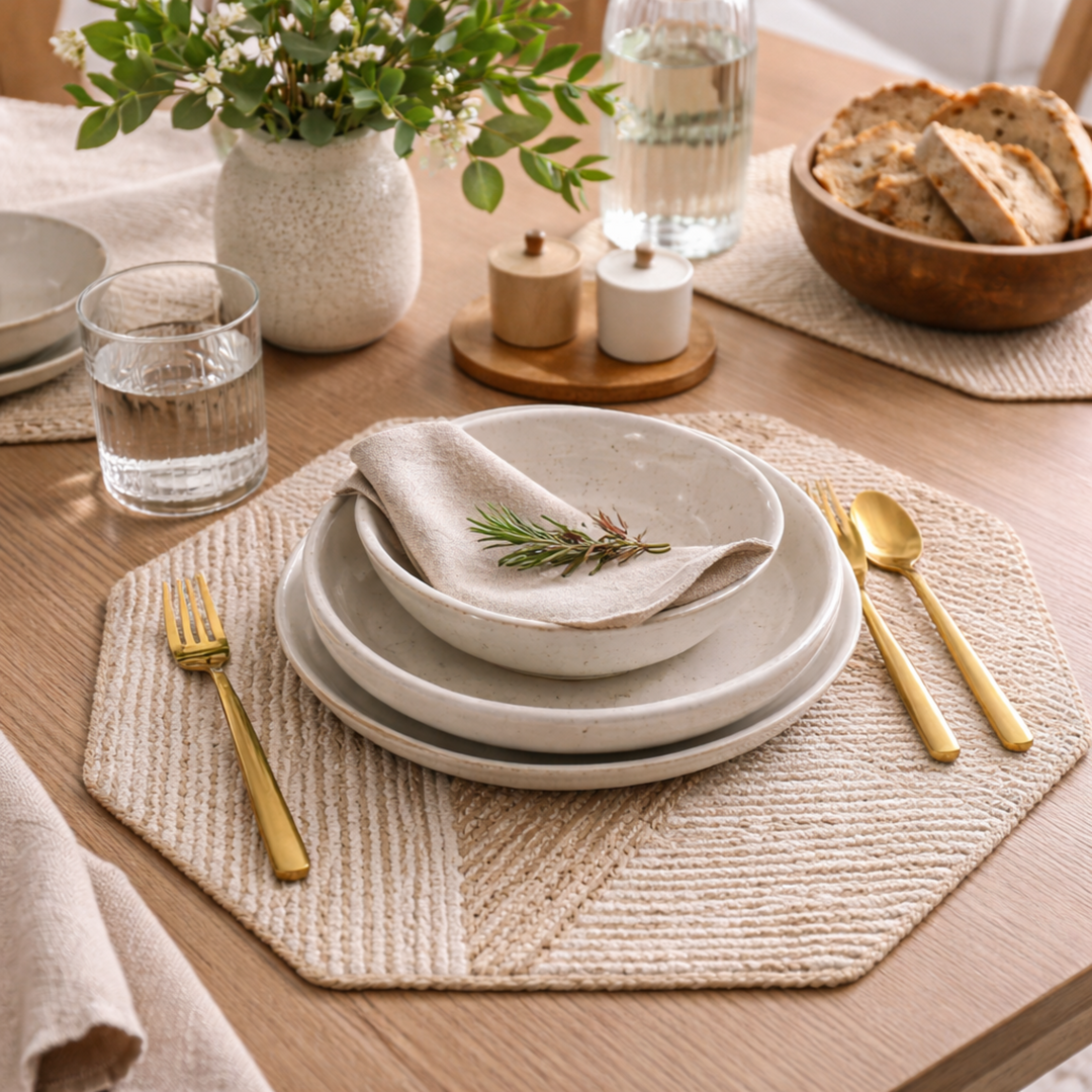 cotton jute rectangular placemat
