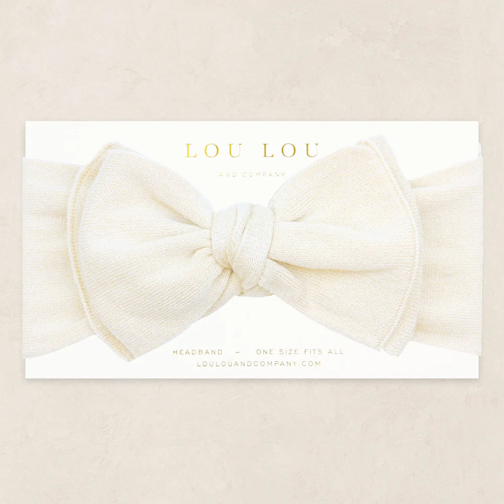 Ivory Knit Headband Bow