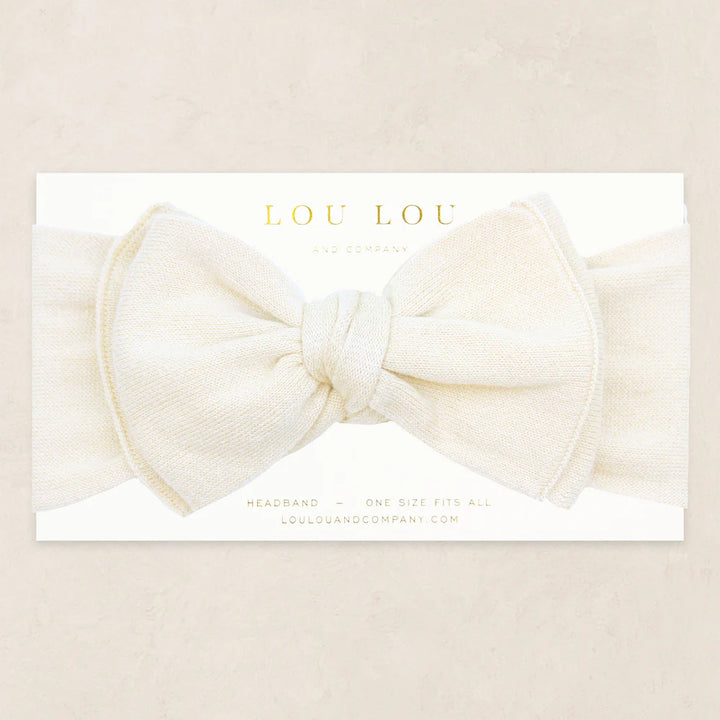 Ivory Knit Headband Bow