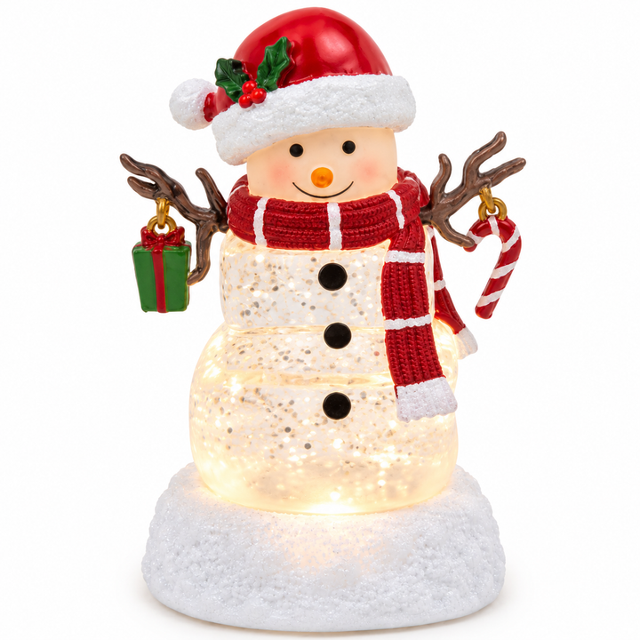Lighted Snowman Spinning Winter Globe