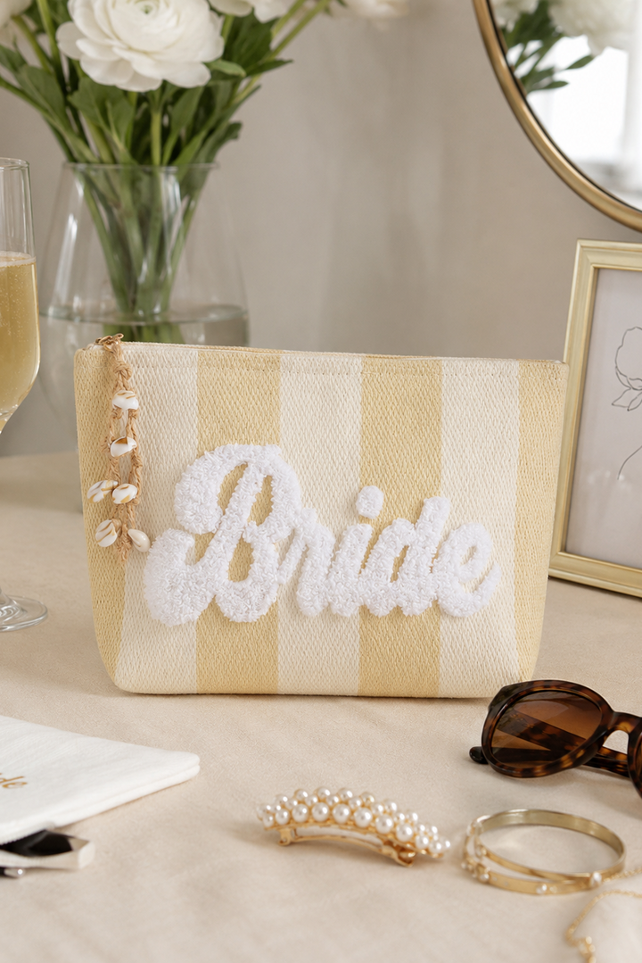 Stripe Bride Zip Pouch