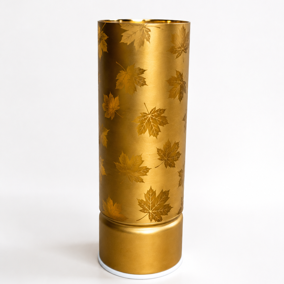 Maple Leaf Lighted Glass Hurricane
