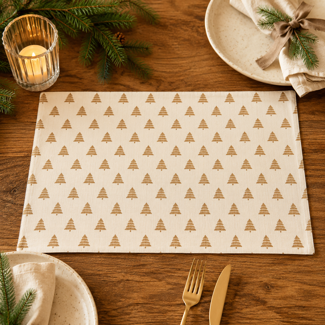 Gold Christmas Trees Placemat