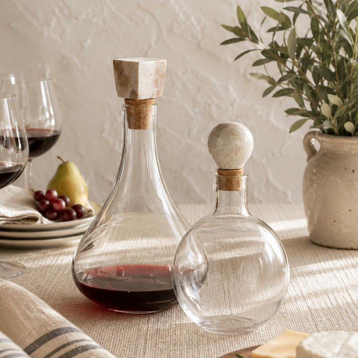 Short Marble Glass Decanter