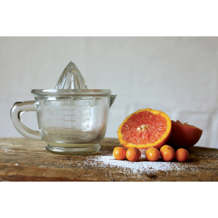 Pressed Glass Juicer & Measuring Cup Combo