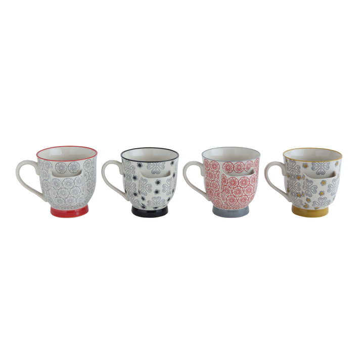 Hand Stamped Stoneware Tea Bag Holder Mug