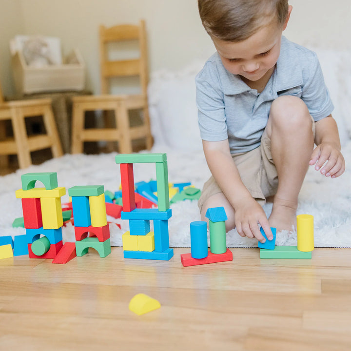 100 Classic Wooden Building Blocks