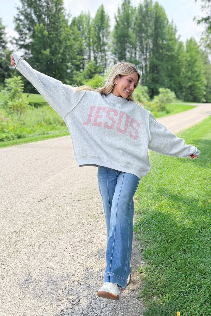 Jesus + God Is Good Reversible Sweatshirt