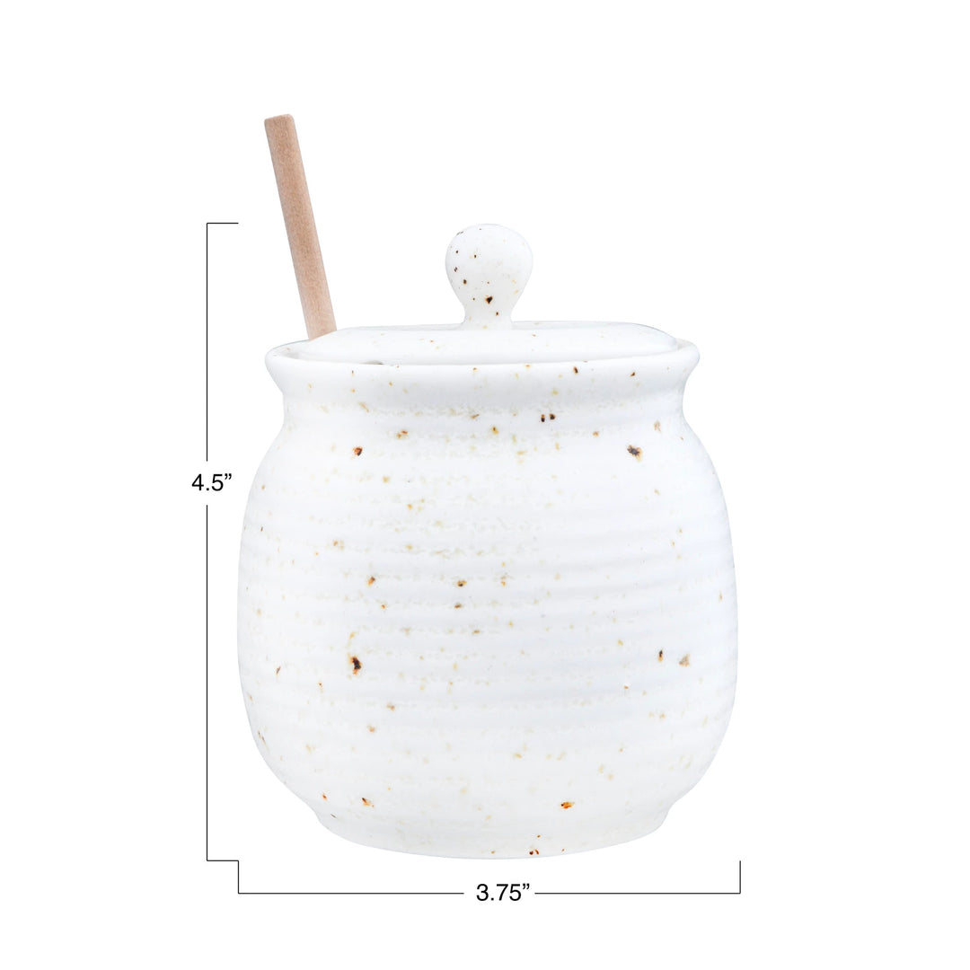 Speckled Honey Jar & Honey Dipper Set