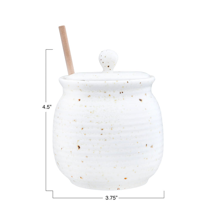 Speckled Honey Jar & Honey Dipper Set