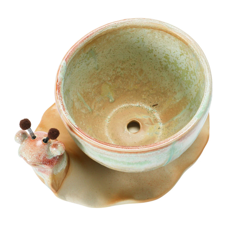 Stoneware Snail Pot & Saucer