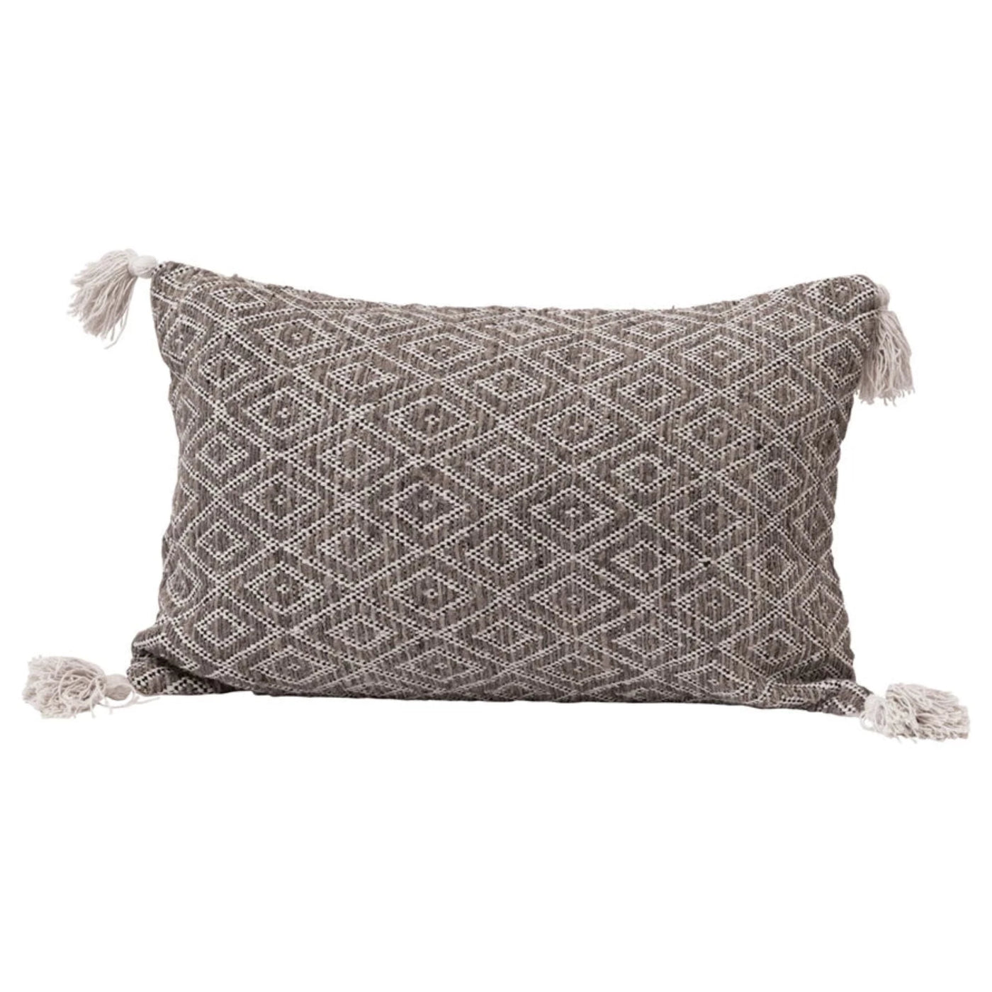Diamond Pattern Tassel Pillow