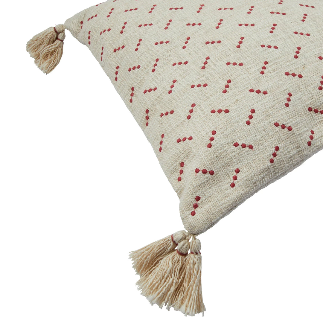 Dainty Dotted Tassel Pillow