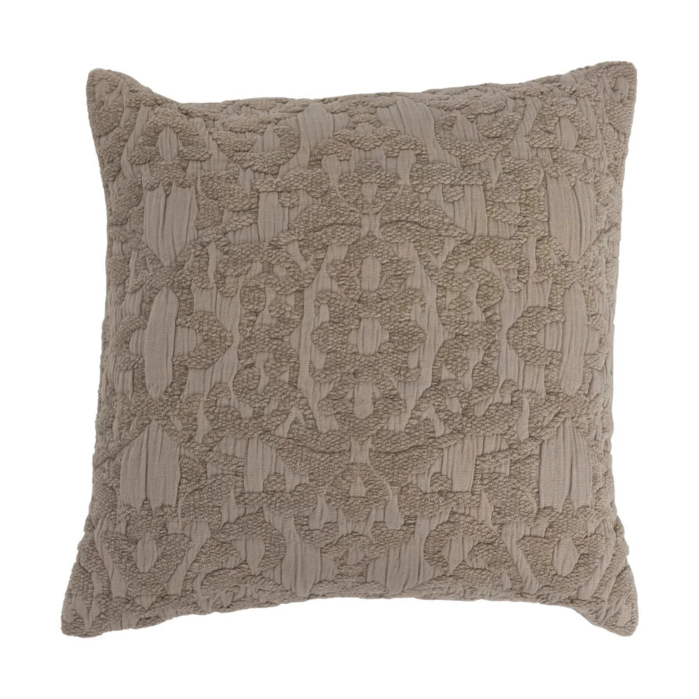 Taupe Chenille Jacquard Pillow