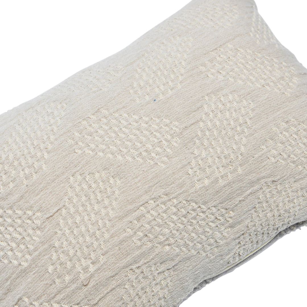 Cross Stitched Lumbar Pillow
