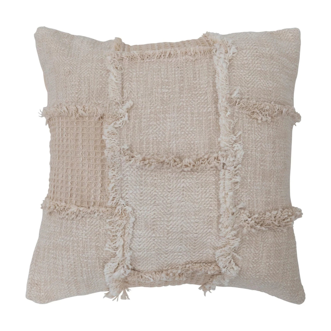 Fringed Patchwork Pillow