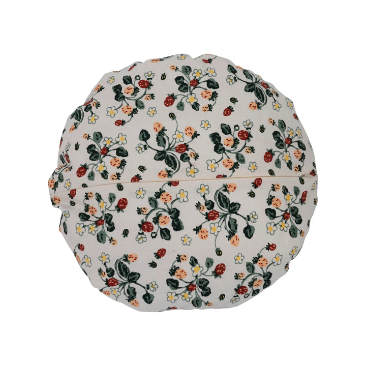 Strawberry Floral Pleated Pillow