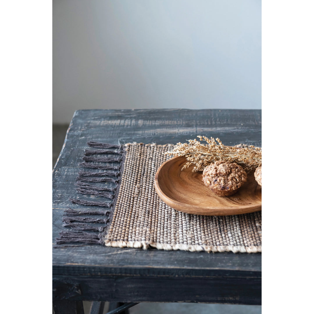 Natural Fringed Woven Placemat