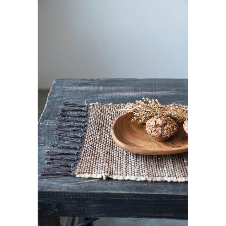 Natural Fringed Woven Placemat