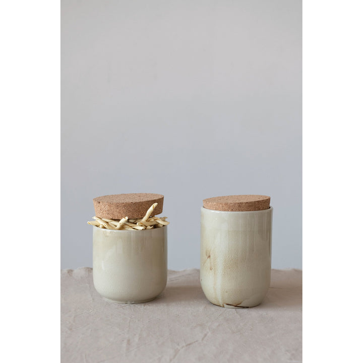 Stoneware Jar With Cork Lid