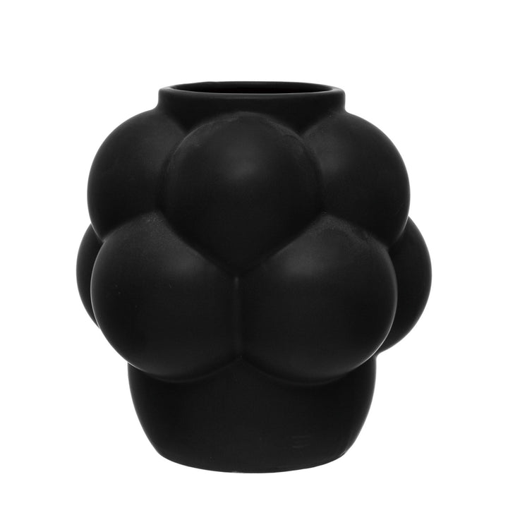 Matte Black Stoneware Vase