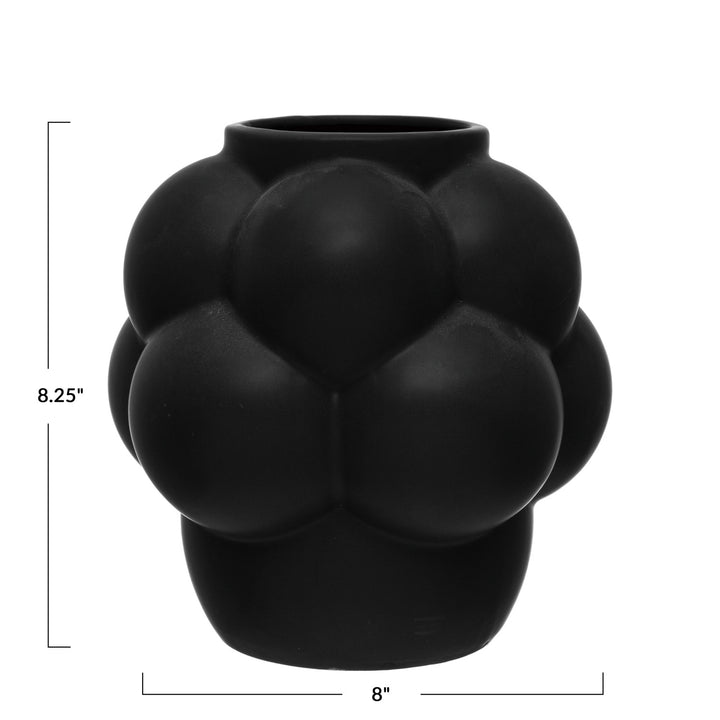 Matte Black Stoneware Vase
