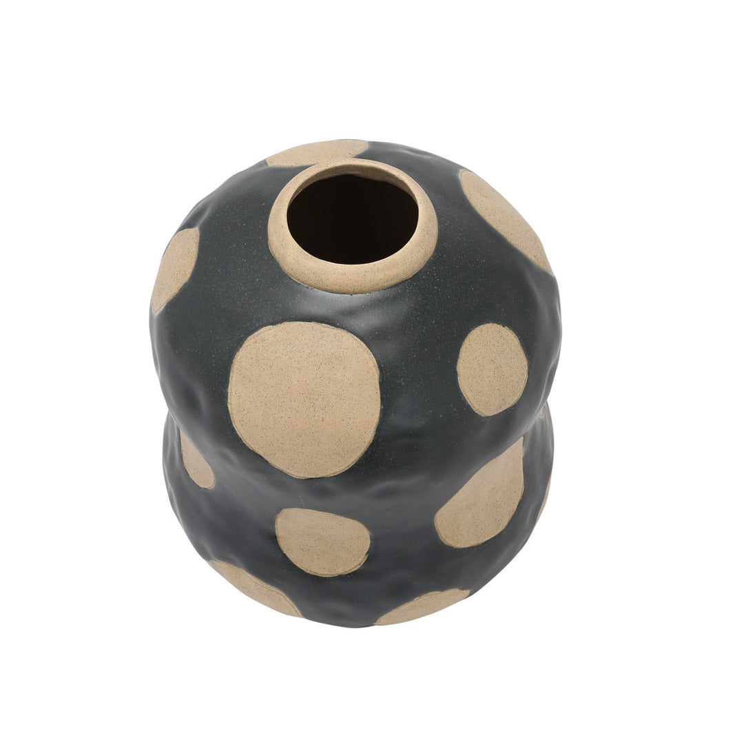 Stoneware Vase With Dots