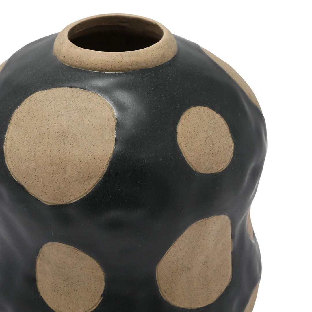 Stoneware Vase With Dots