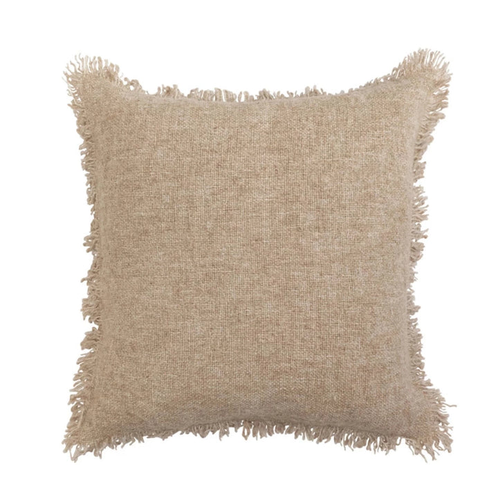 Natrual Fringed Melange Pillow