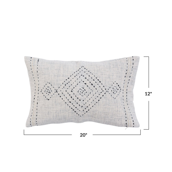 Neutral Embroidered Lumbar Pillow