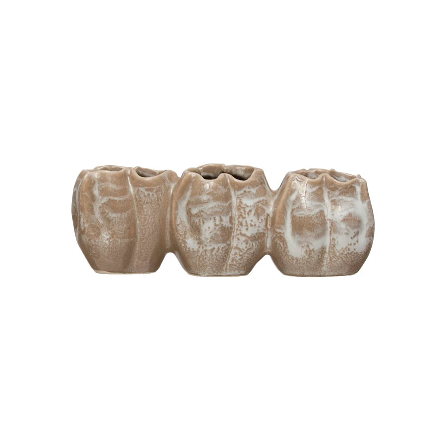 Tan Reactive Glaze Pod Vase