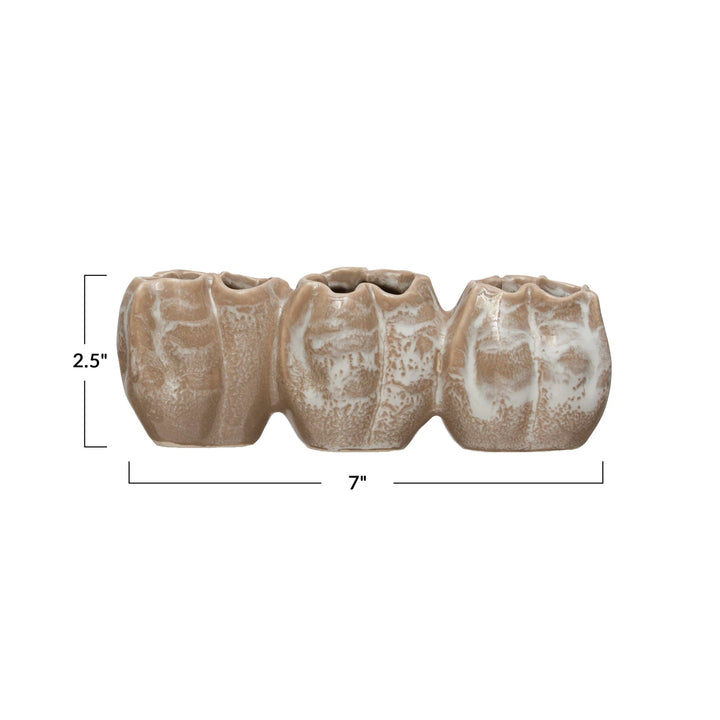 Tan Reactive Glaze Pod Vase