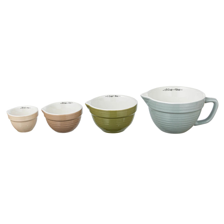 Slow Rain Stoneware Batter Bowl Measuring Cup Set