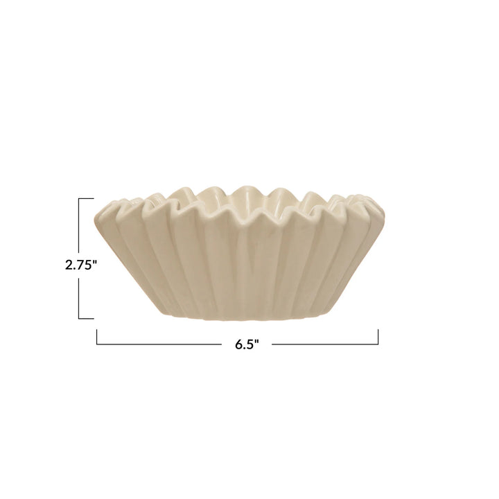 White Fluted Bowl