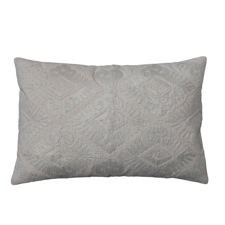 Embroidered Lumbar Pillow