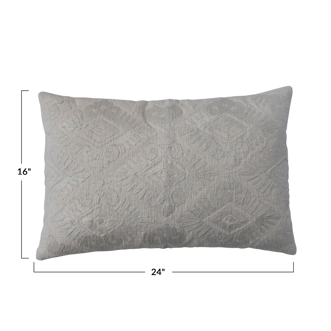 Embroidered Lumbar Pillow