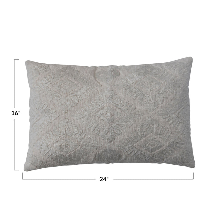 Embroidered Lumbar Pillow