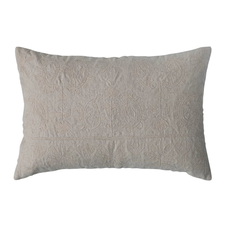Paisley Embroidered Lumbar Pillow