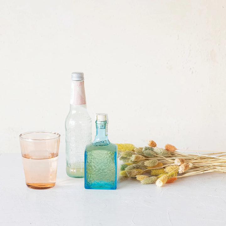 Orange Ribbed Drinking Glass