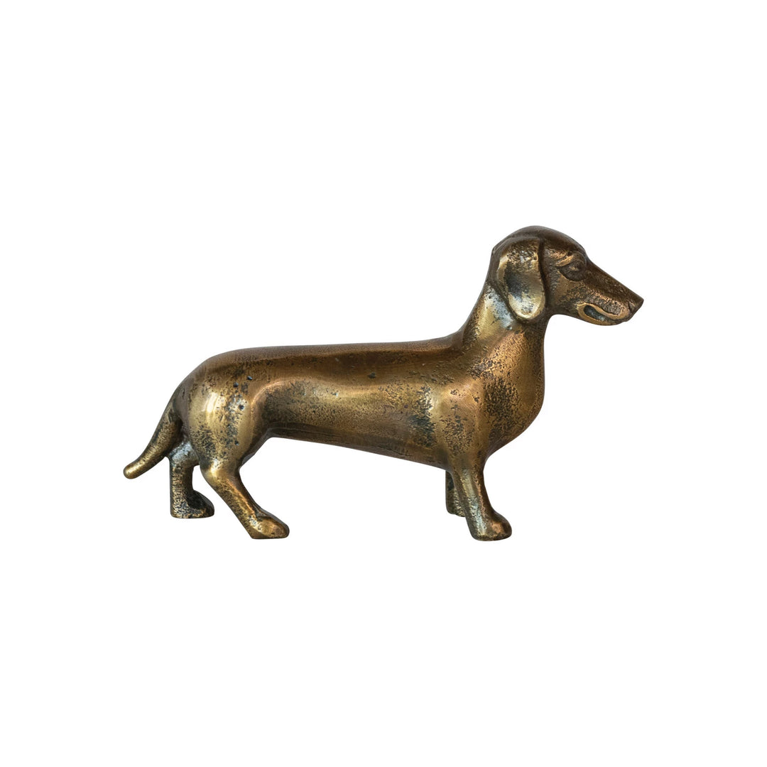 Antiqued Brass Finished Dachshund