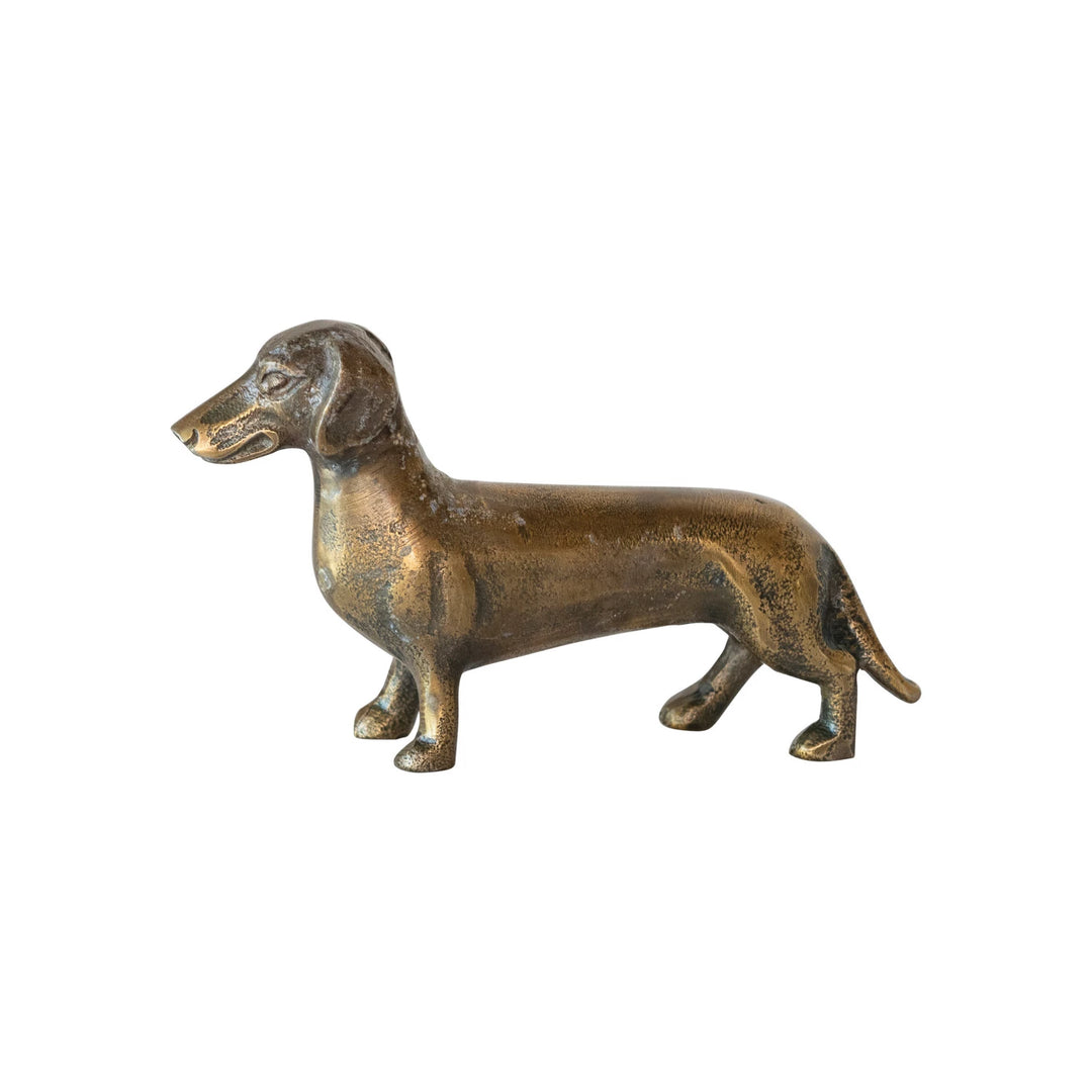 Antiqued Brass Finished Dachshund