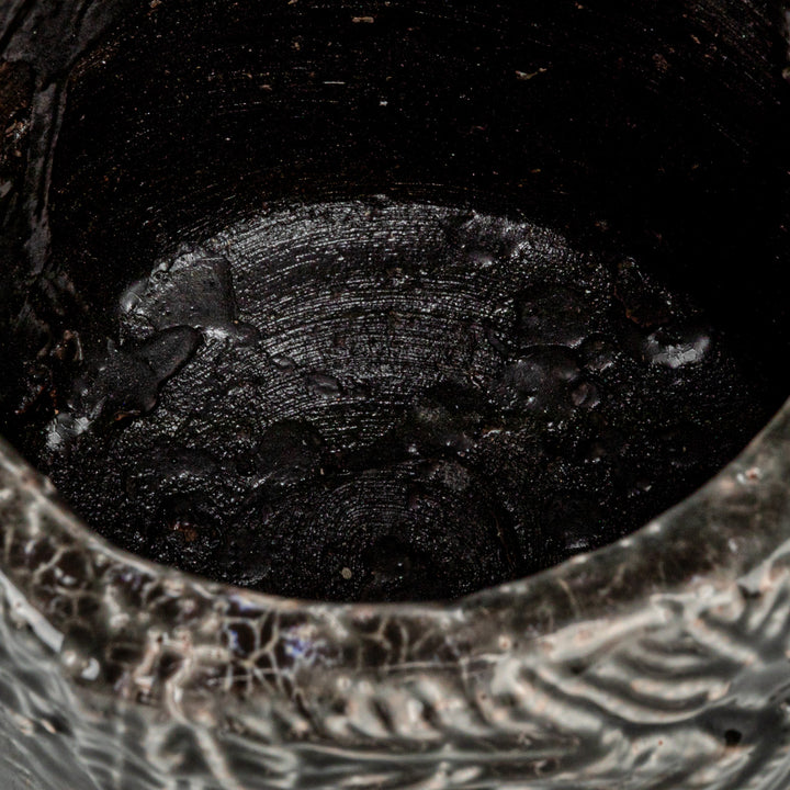 Embossed Botanical Terracotta Planter