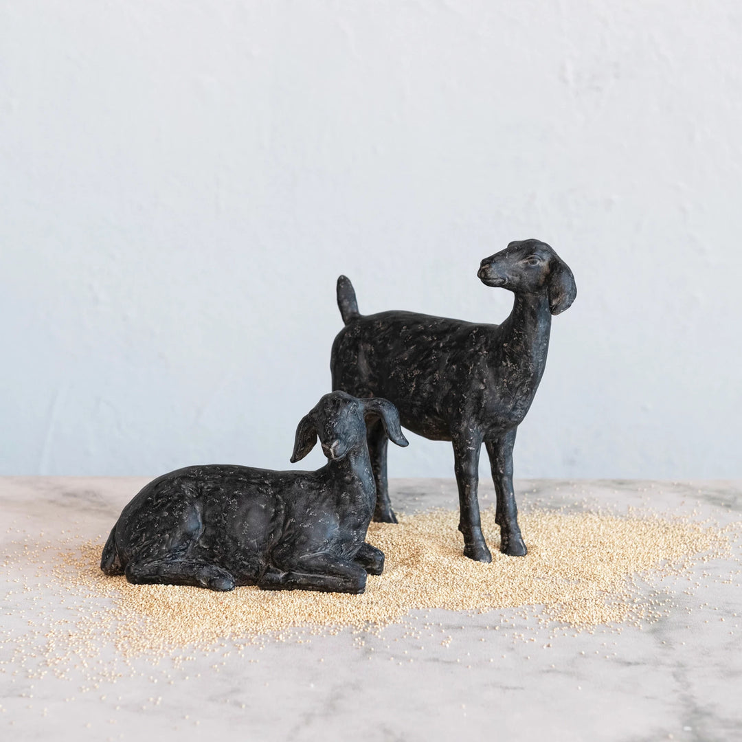 Cast Iron Look Goat Figurine