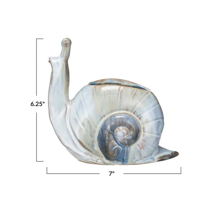Reactive Glaze Stoneware Snail Planter