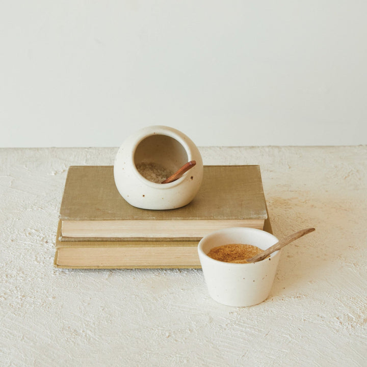 Salt Cellar With Mango Wood Spoon