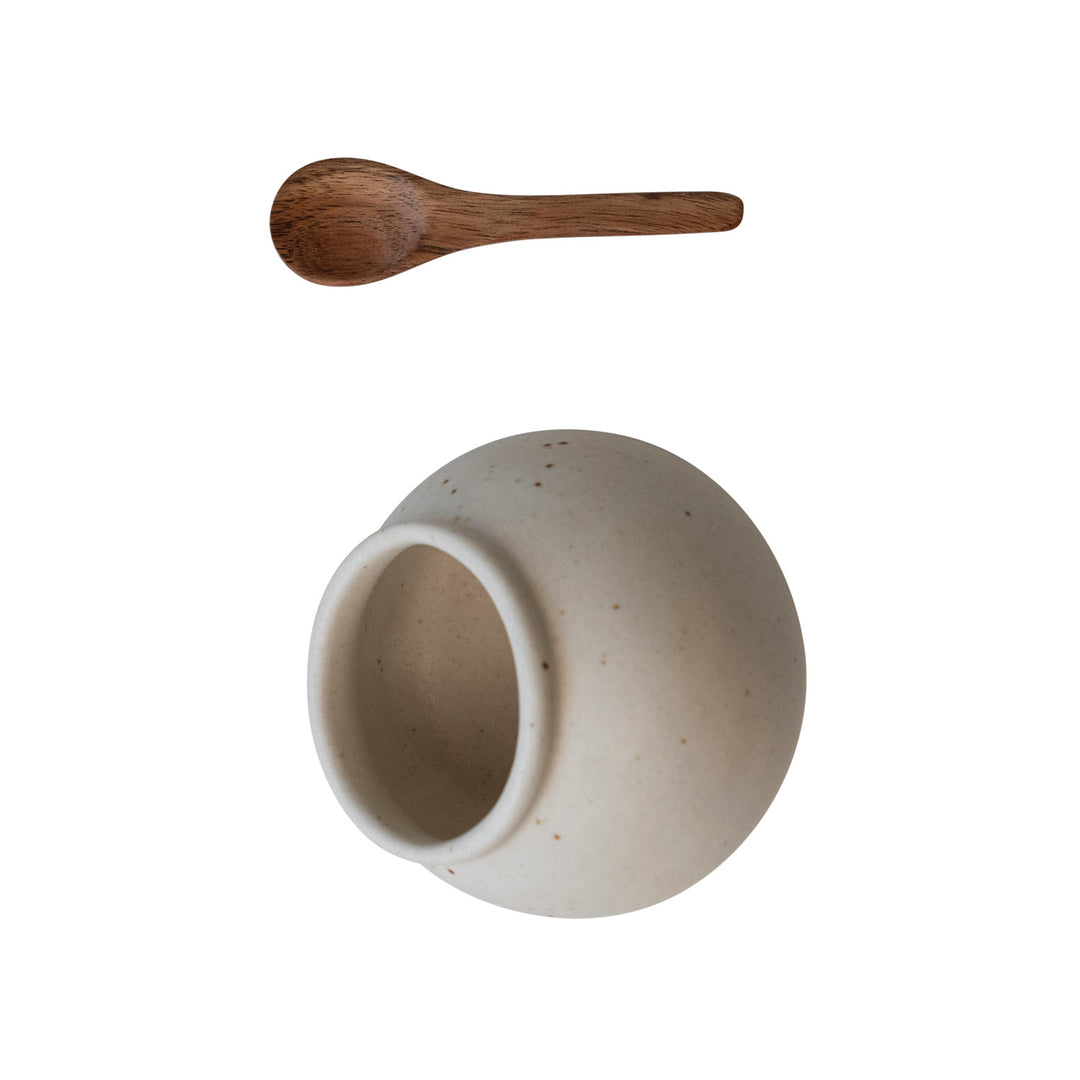 Salt Cellar With Mango Wood Spoon