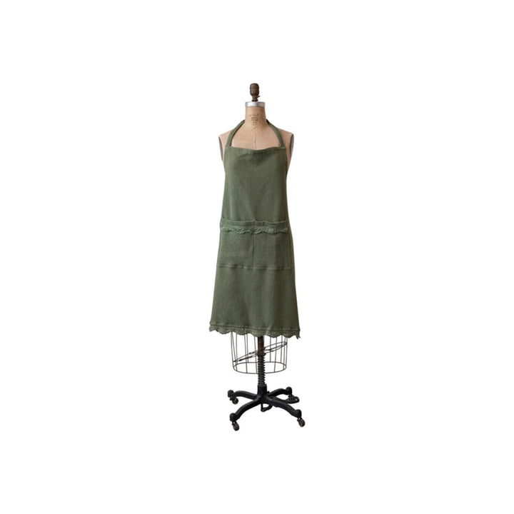 Olive Green Waffle Weave Apron