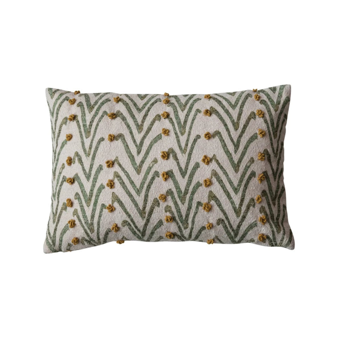 Abstract Patterned Green Lumbar Pillow