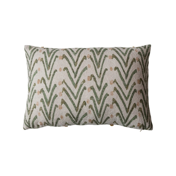 Abstract Patterned Green Lumbar Pillow