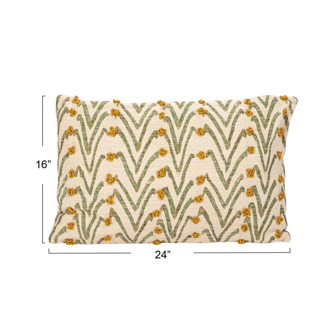 Abstract Patterned Green Lumbar Pillow